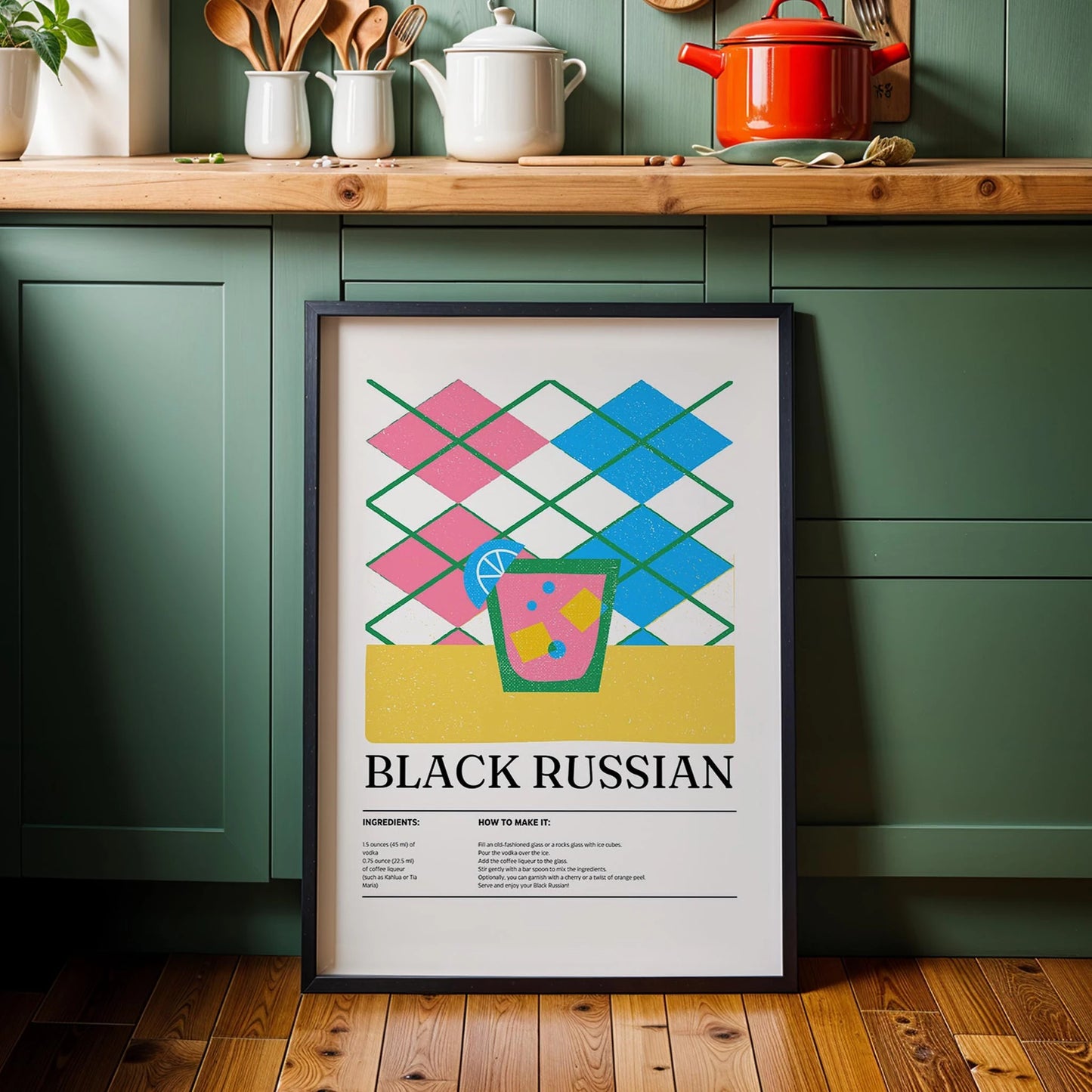 Black Russian Kokteyl Tarifi Mutfak Duvar Tablosu