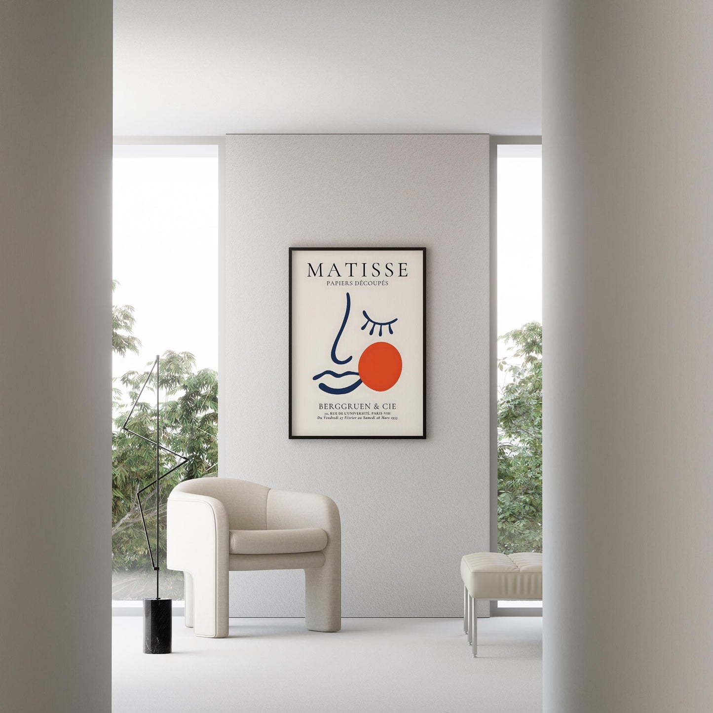 Matisse Kağıt Kesimleri Serisi Picasso Soyut Kadın Silüeti I Duvar Tablosu