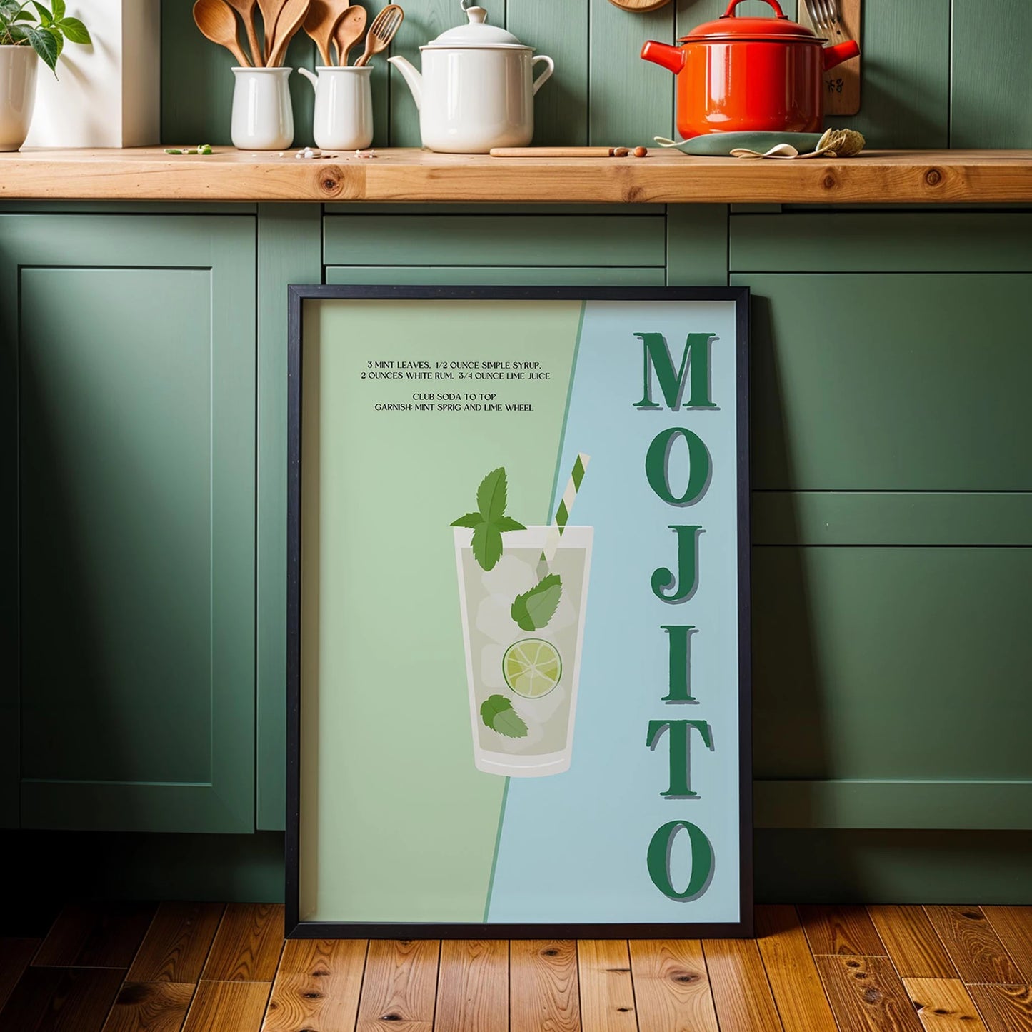 Mojito Kokteyli Mutfak Duvar Tablosu