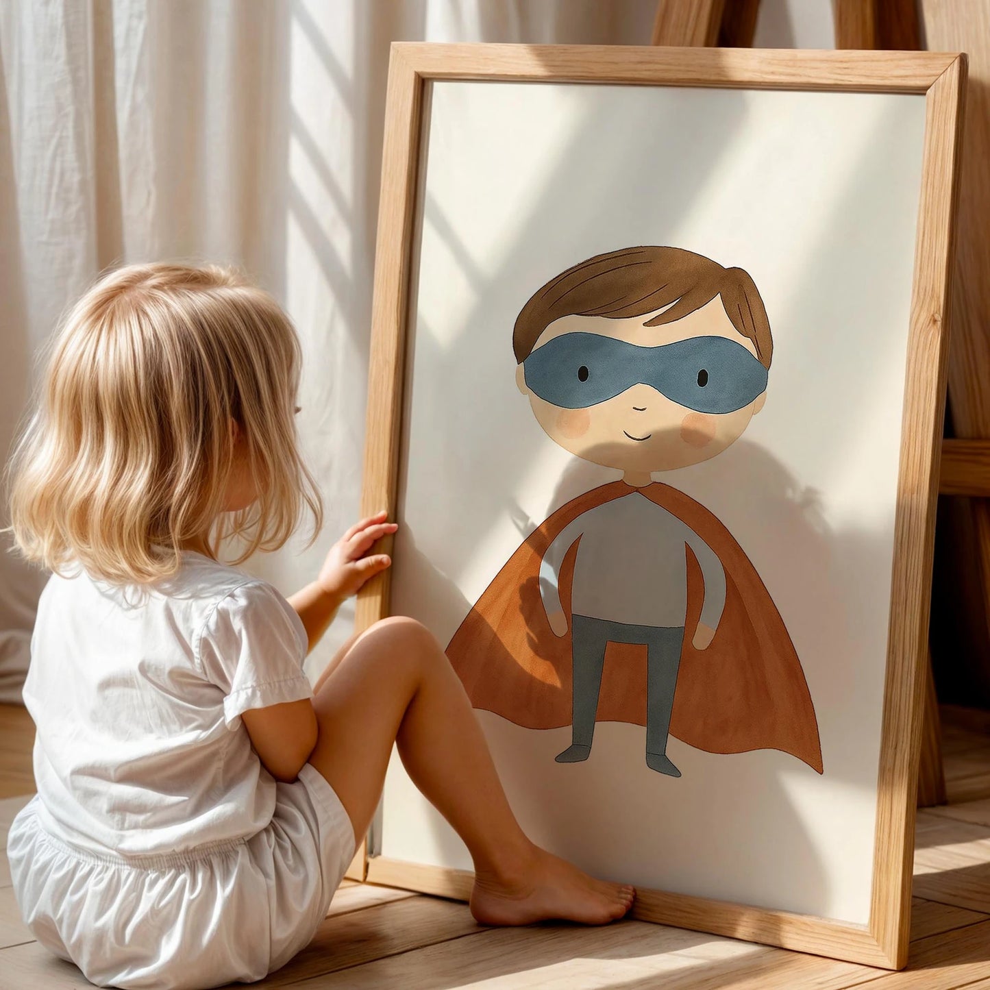 Kumral Kahraman Superman Temalı Çocuk Odası Ahşap Tablo