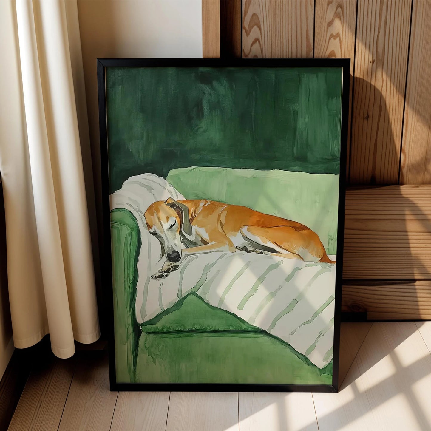 Köpek Portre III - Tazı Çizgili Zümrüt