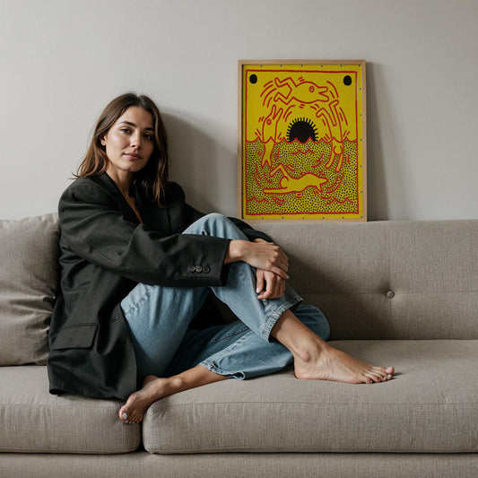 Kara Delik - Keith Haring Ahşap Duvar Tablosu