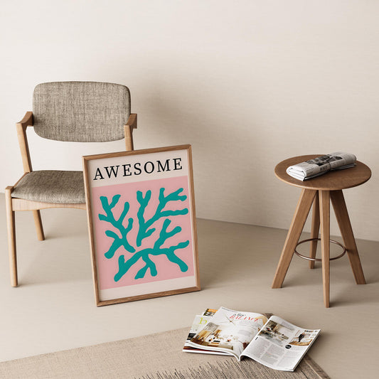 Matisse Kağıt Kesimleri Abstract Serisi AWESOME Tipografi I Duvar Tablosu