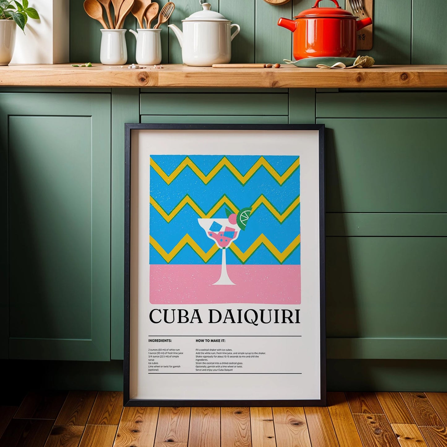 Cuba Daiquiri Kokteyl Tarifi Mutfak Duvar Tablosu