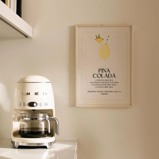 Pina Colada Kokteyli Minimal Mutfak Duvar Tablosu