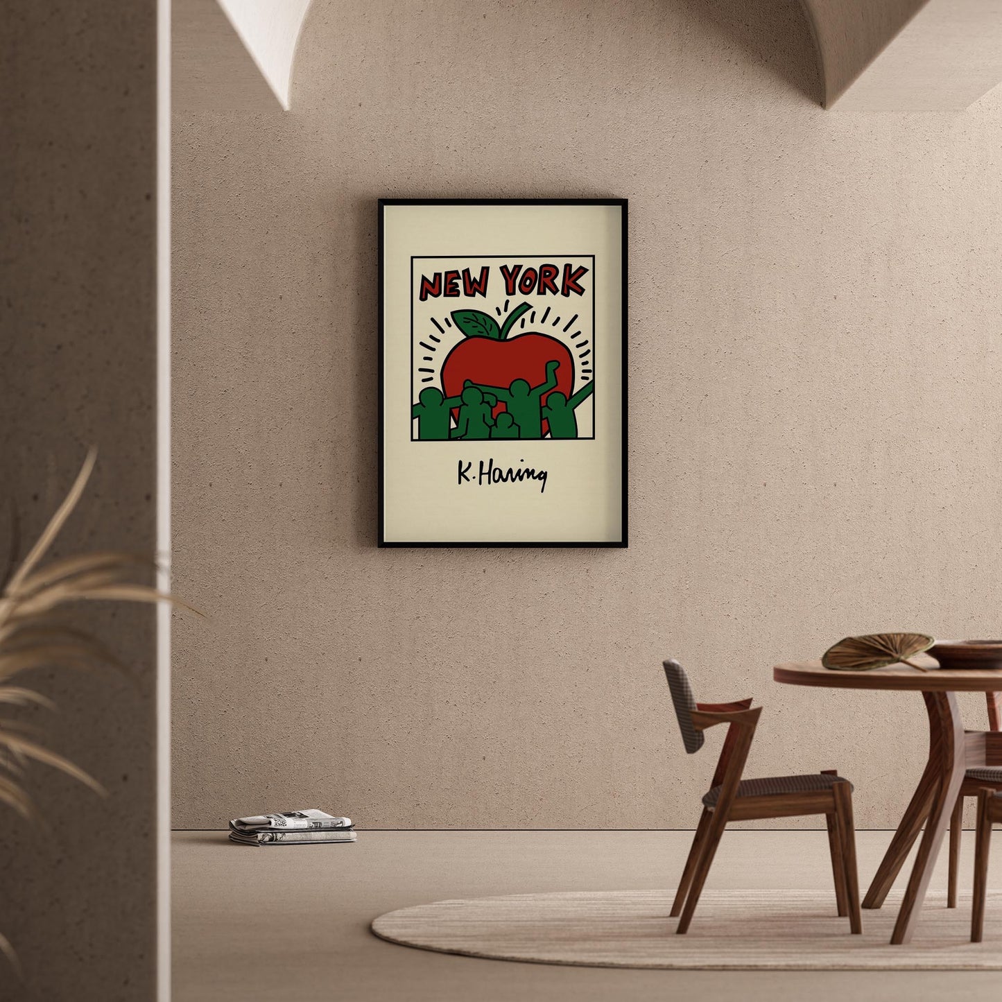 New York Kalbi - Keith Haring Ahşap Duvar Tablosu