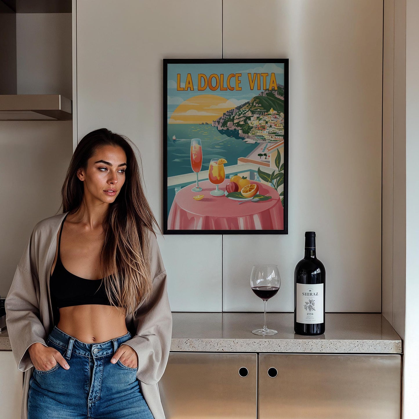 La Dolce Vita Sahil Manzarası İtalya Koleksiyonu Mutfak Duvar Tablosu
