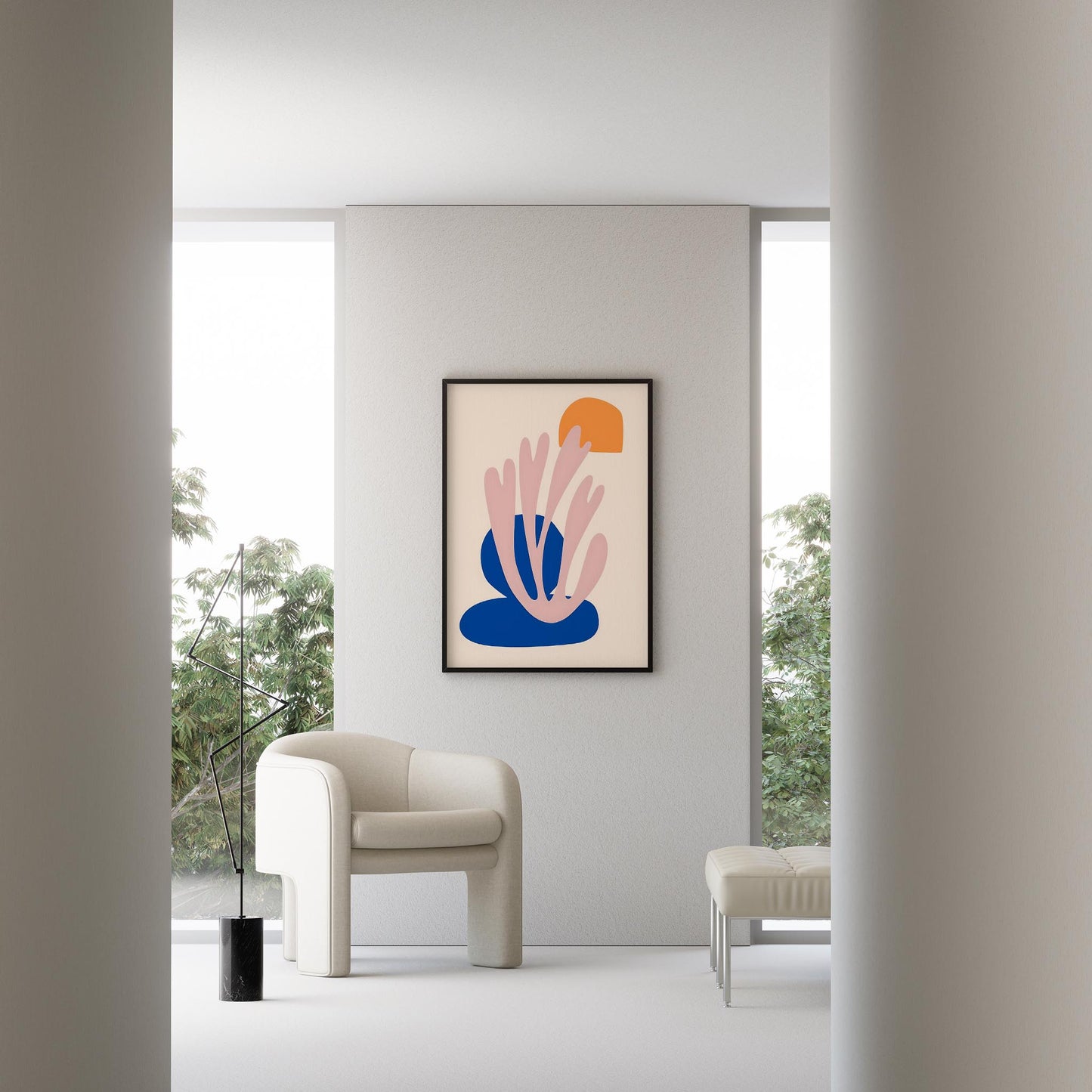 Matisse Kağıt Kesimleri Abstract Serisi Renkli Soyut Formlar II Duvar Tablosu