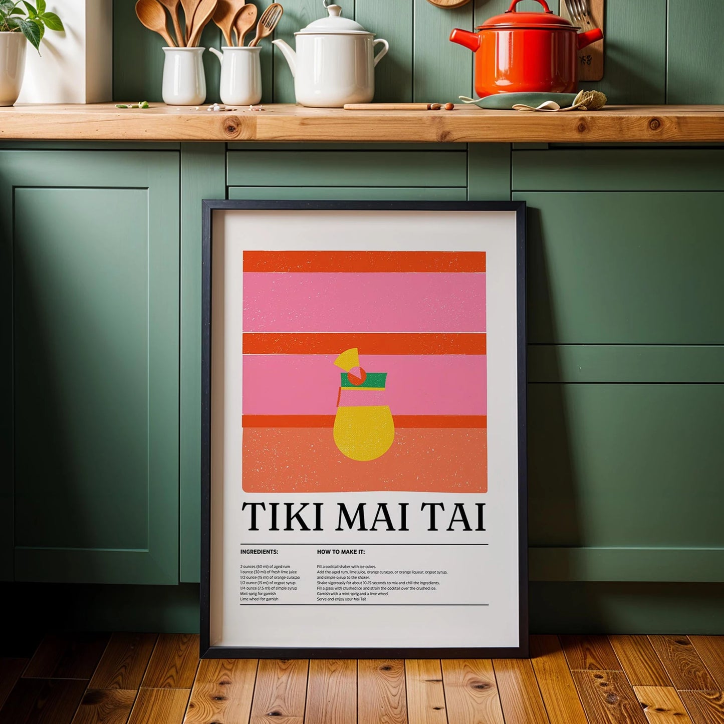 Tiki Mai Tai Kokteyl Tarifi Mutfak Duvar Tablosu