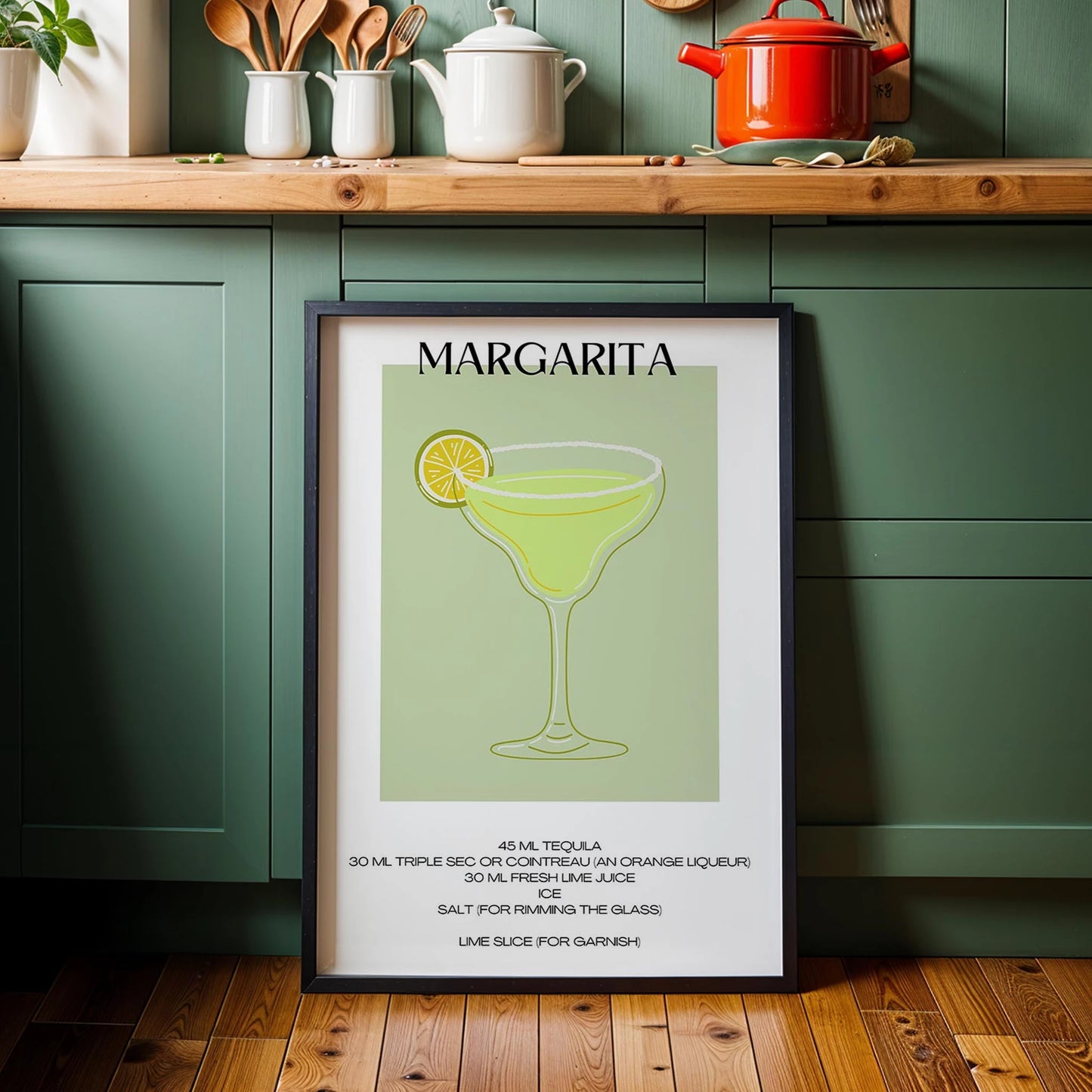 Margarita Kokteyl Tarifi Mutfak Duvar Tablosu