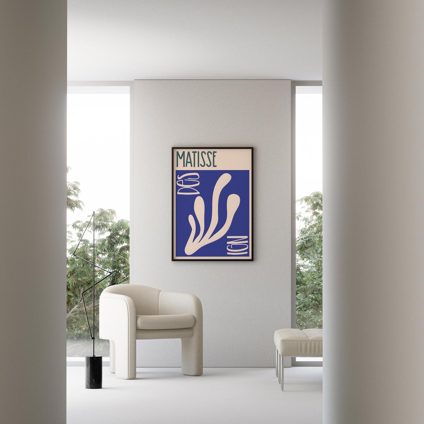 Matisse Kağıt Kesimleri Abstract Serisi Kobalt Mavisi Dallar II Duvar Tablosu