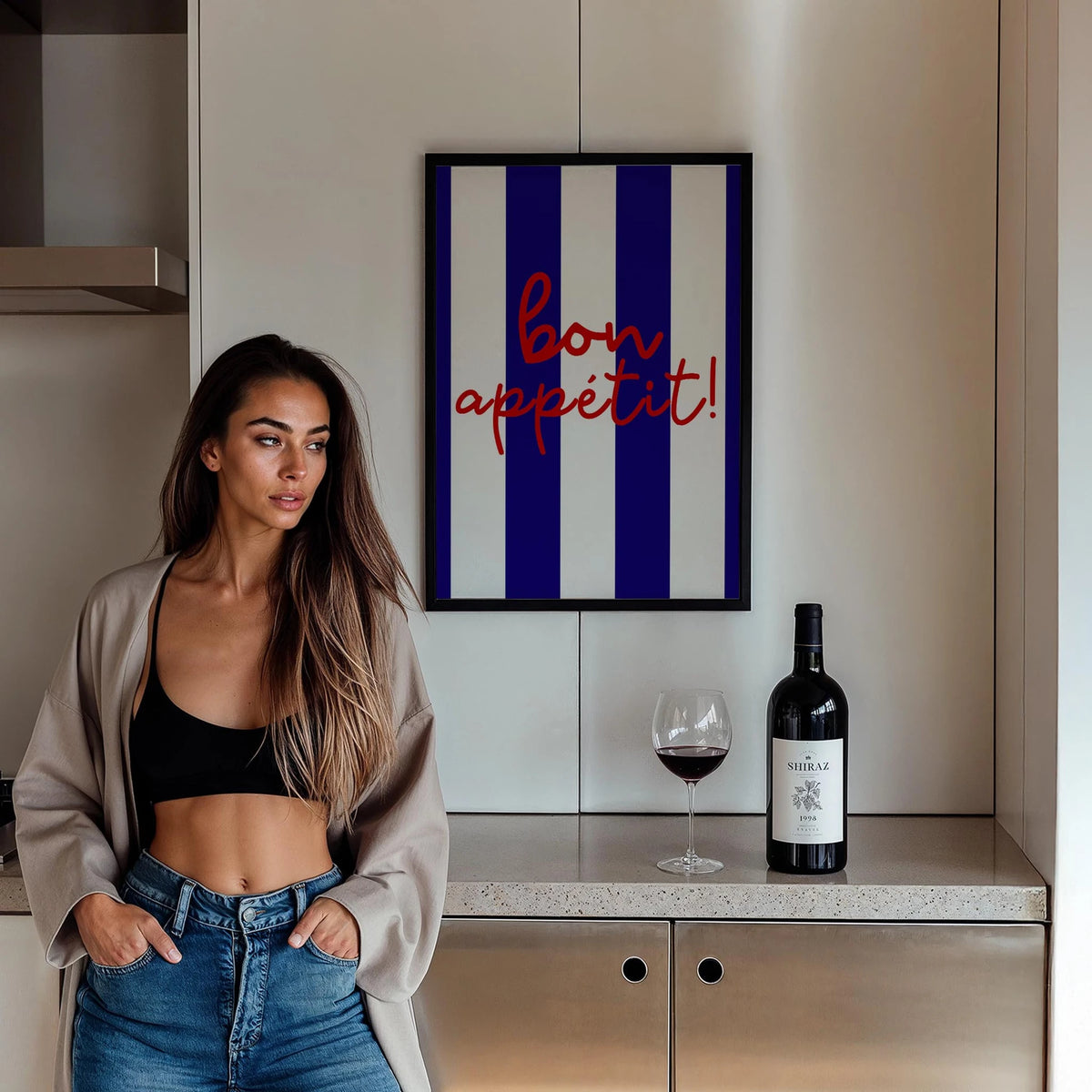 Bon Appetit Tipografi Mutfak Duvar Tablosu
