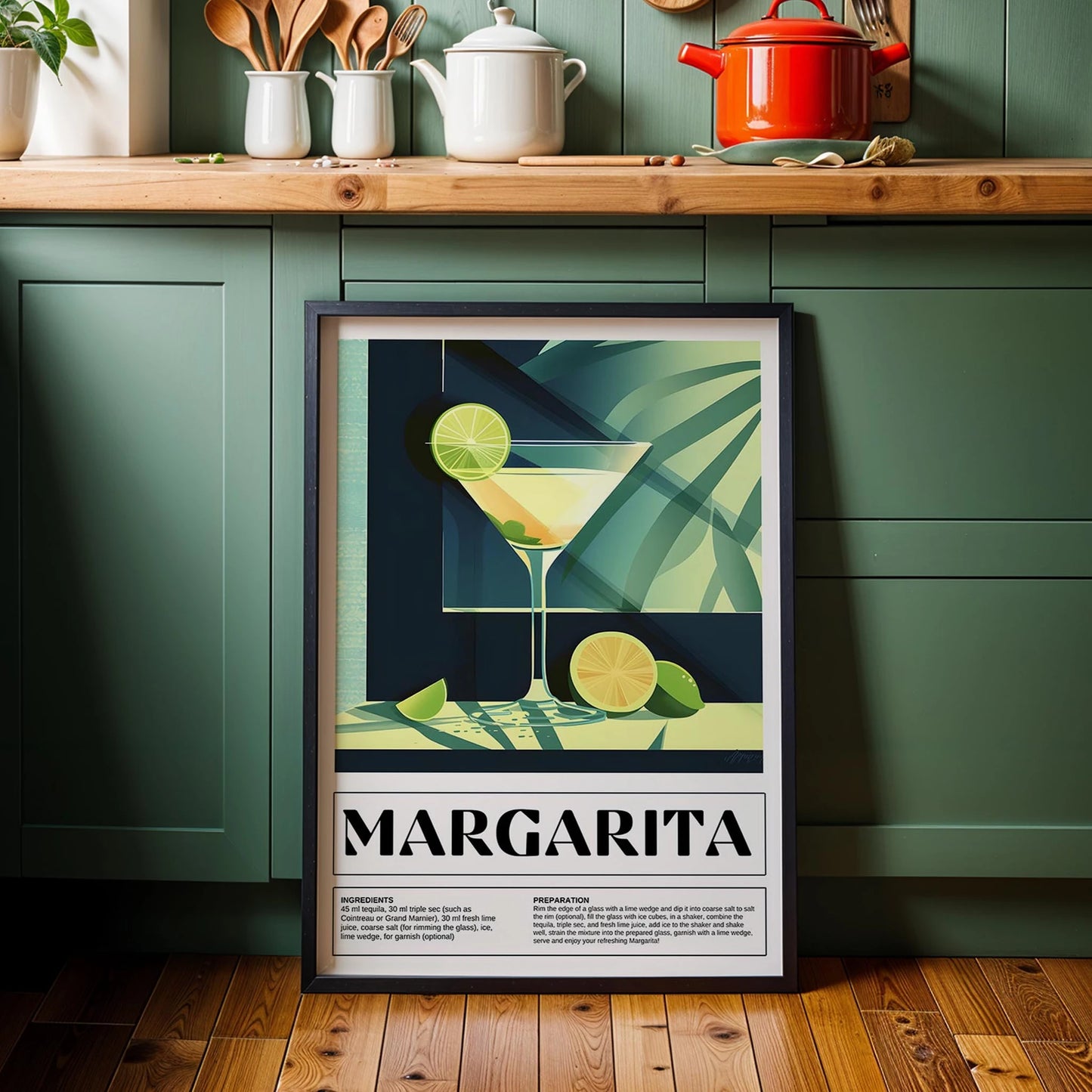 Margarita Kokteyl Tarifi Mutfak Duvar Tablosu