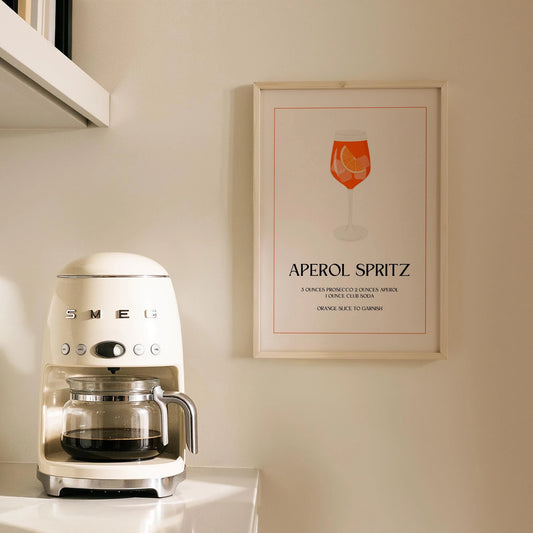 Aperol Spritz Kokteyli Minimal Mutfak Duvar Tablosu