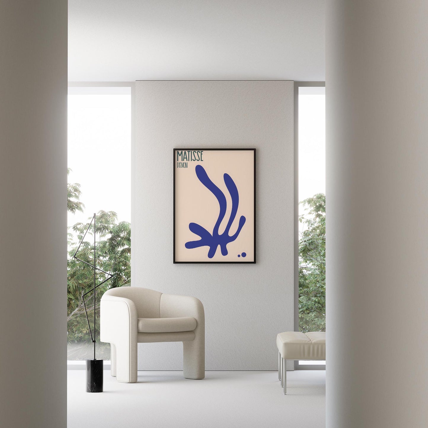 Matisse Kağıt Kesimleri Abstract Serisi Kobalt Mavisi Dallar I Duvar Tablosu