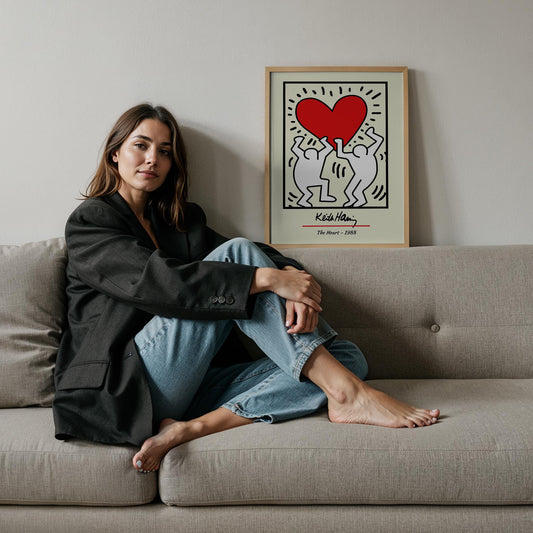 Kalpli Figürler - Keith Haring Ahşap Duvar Tablosu