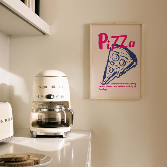 Pizza Çizim Akdeniz İtalya Koleksiyonu Mutfak Duvar Tablosu III