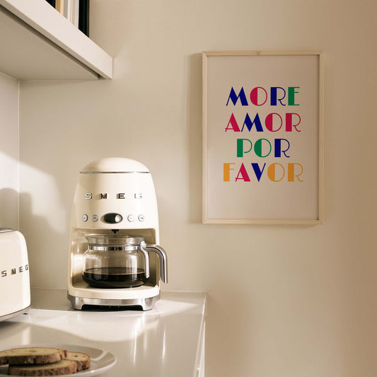 More Amore Por Favor İspanyolca Tipografi Mutfak Duvar Tablosu