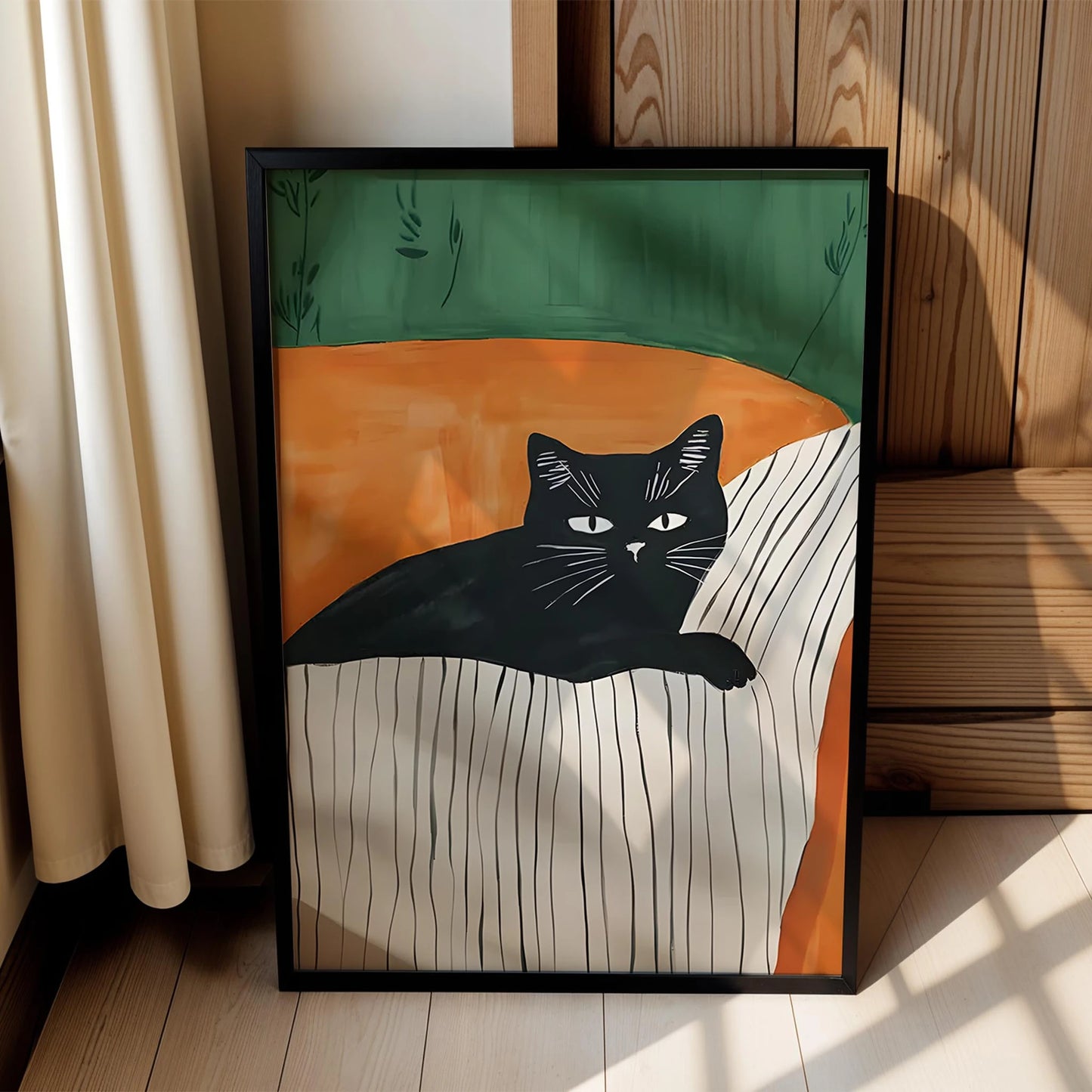 Kedi Portresi IV - Hardal Yastık Üstünde