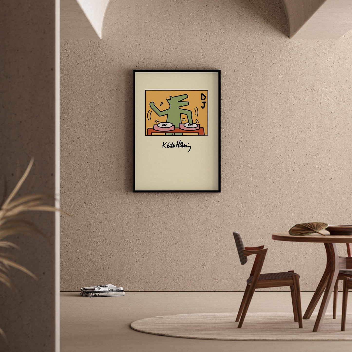 DJ - Keith Haring Ahşap Duvar Tablosu