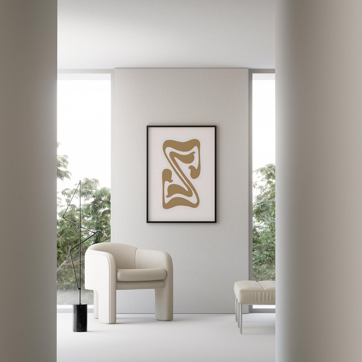 Matisse Kağıt Kesimleri Serisi Minimalist Soyut Yaprak Dansı I Duvar Tablosu