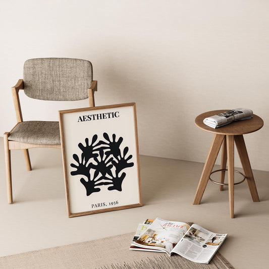Matisse Kağıt Kesimleri Serisi Minimalist Beşli Dallar I Duvar Tablosu