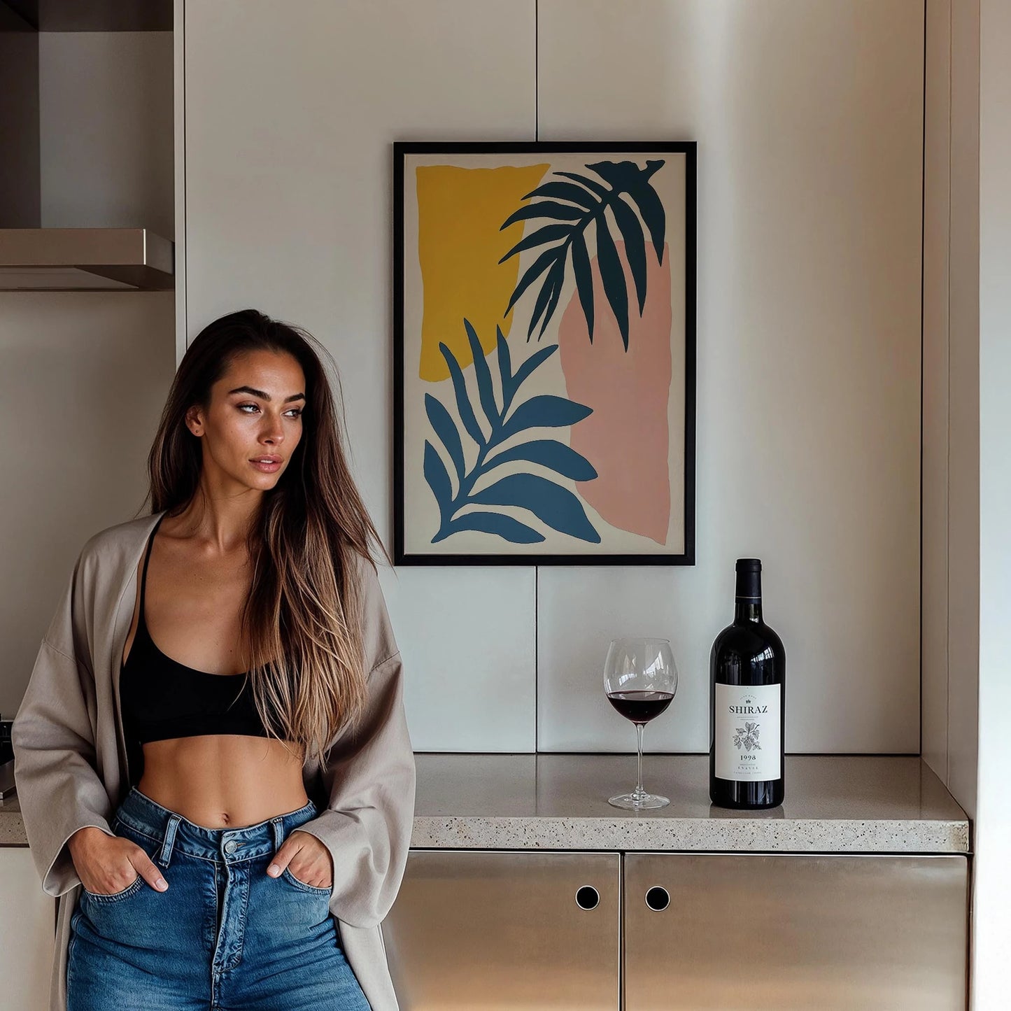 Palmiye Yaprakları Minimal Tropikal - Duvar Tablosu