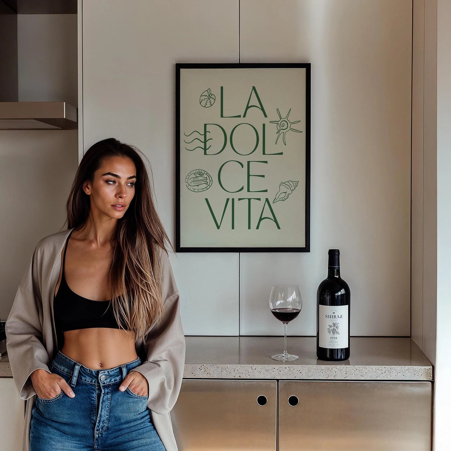 La Dolce Vita İtalyanca Tipografi Mutfak Duvar Tablosu III