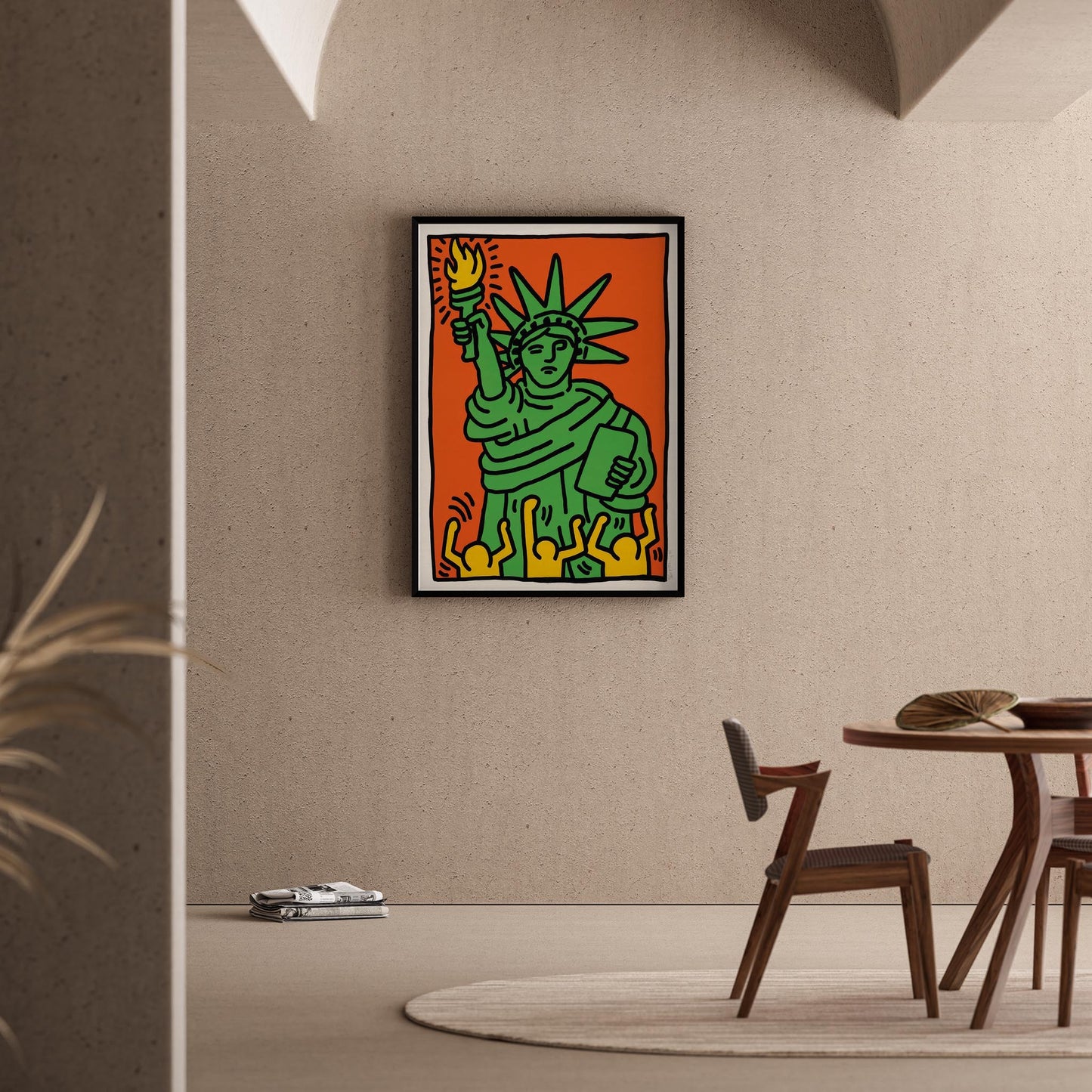 Özgürlük Heykeli - Keith Haring Ahşap Duvar Tablosu
