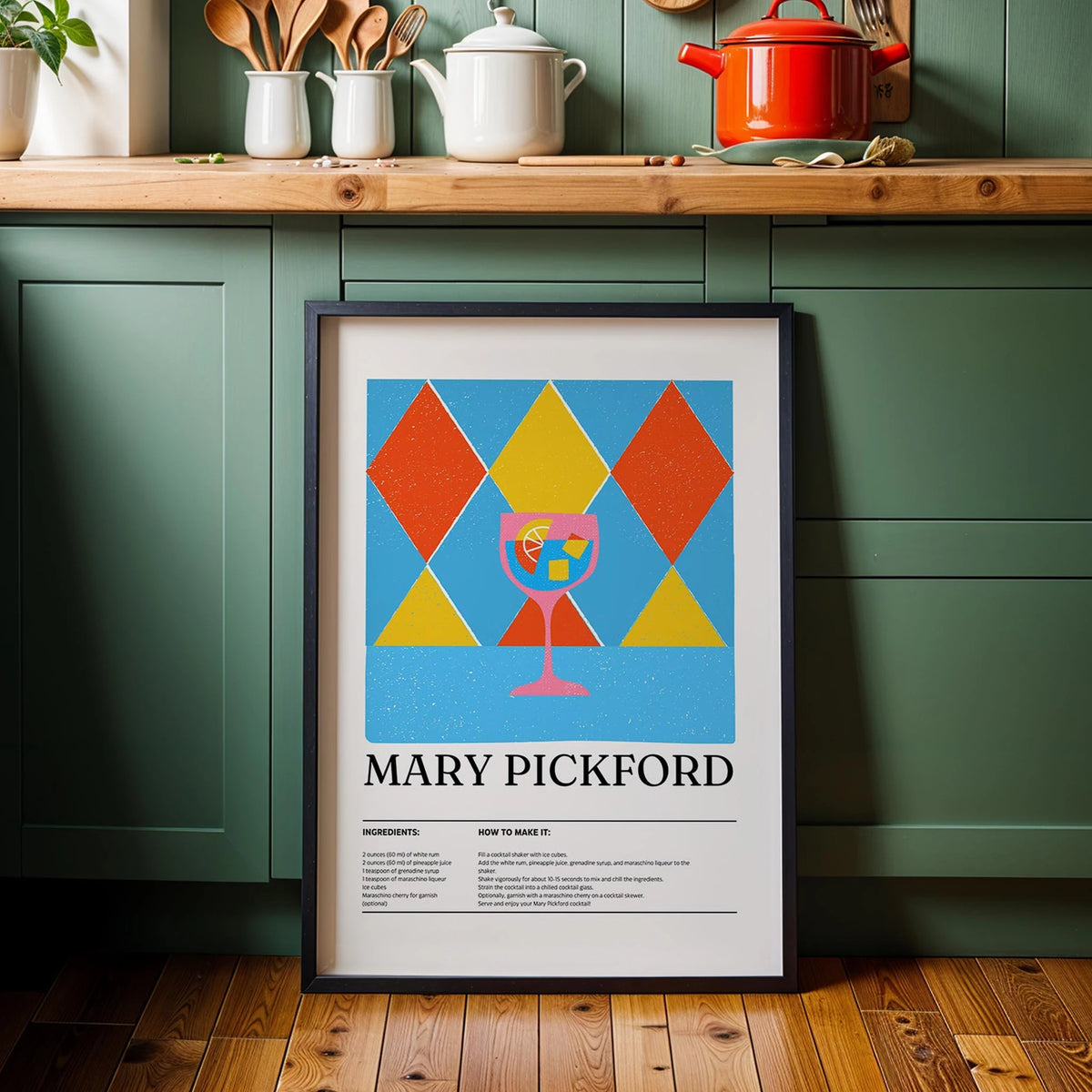 Mary Pickford Kokteyl Tarifi Mutfak Duvar Tablosu