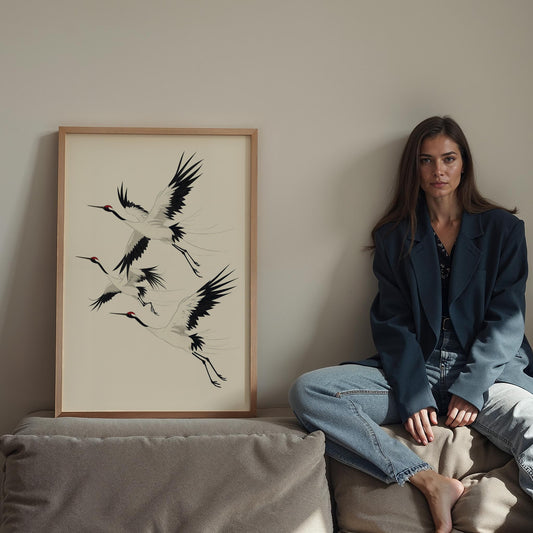 Minimalist Balıkçıl Kuşları