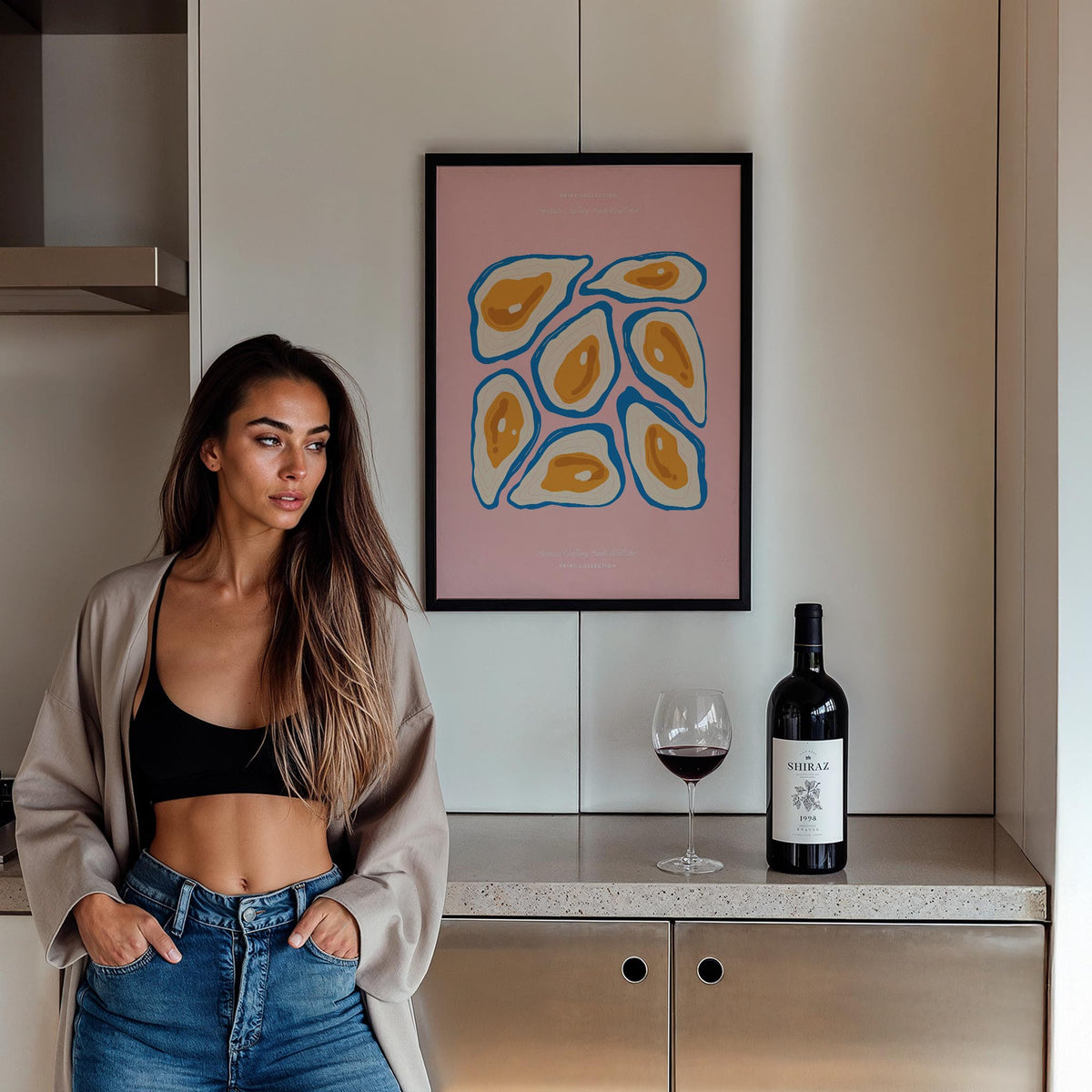 İstiridyeler Modern Food Akdeniz Koleksiyonu Mutfak Duvar Tablosu