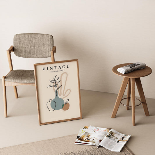 Matisse Kağıt Kesimleri Serisi Minimalist Vazo Çiçekler I Duvar Tablosu