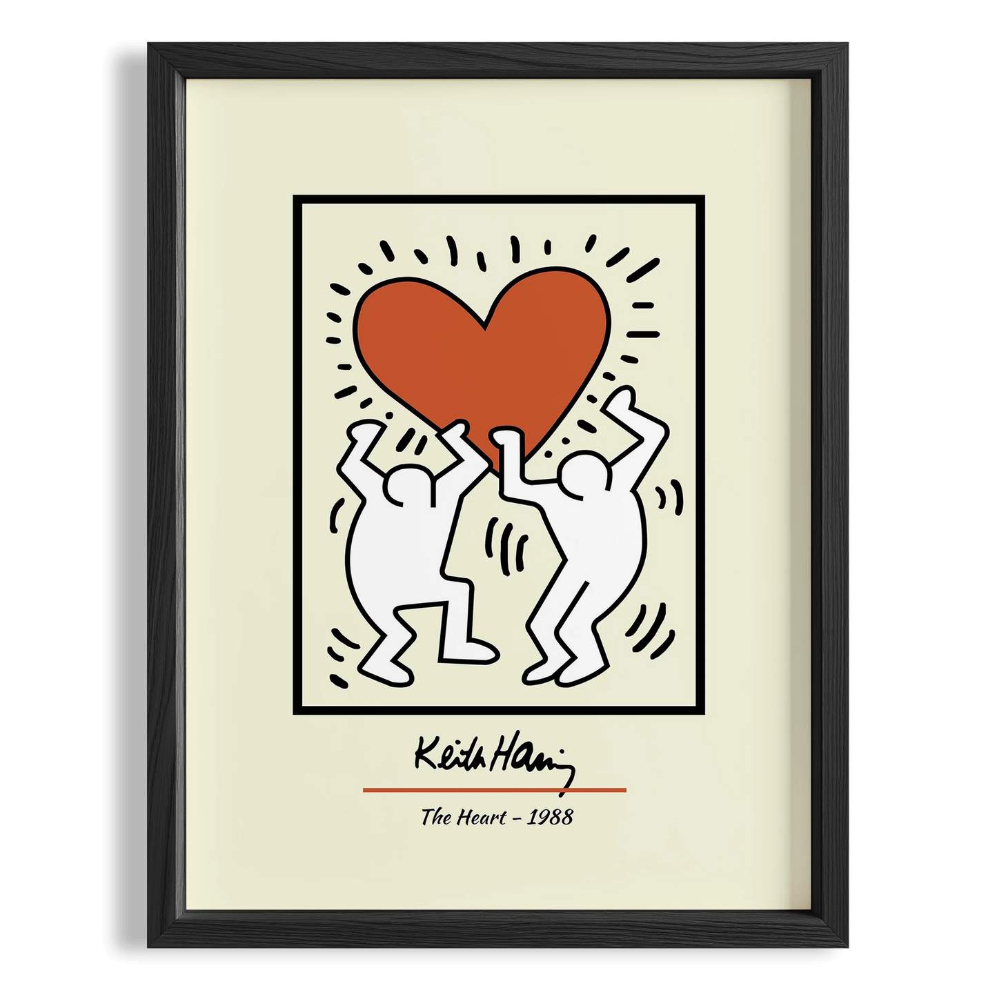 Kalpli Figürler - Keith Haring Ahşap Duvar Tablosu
