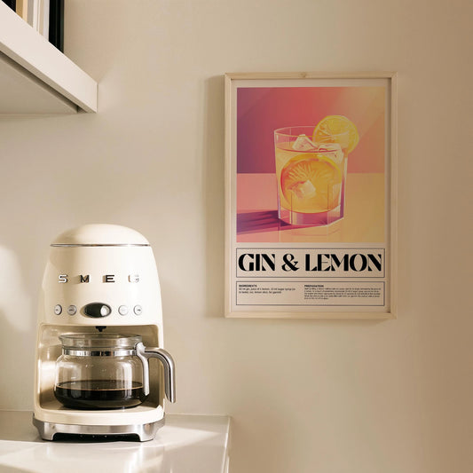 Gin & Lemon Kokteyl Tarifi Mutfak Duvar Tablosu