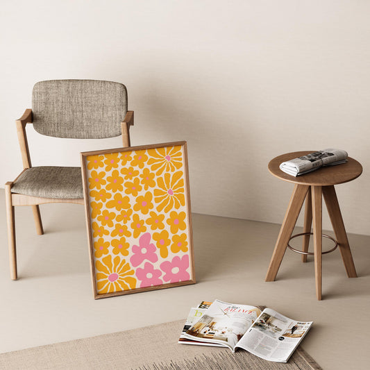 Matisse Kağıt Kesimleri Abstract Serisi Sarı Soyut Çiçek Düzeni I Duvar Tablosu