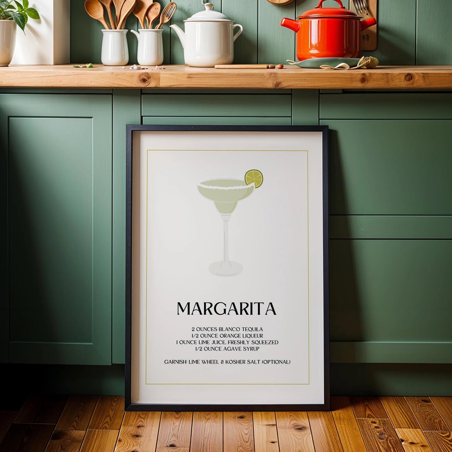 Margarita Kokteyli Minimal Mutfak Duvar Tablosu