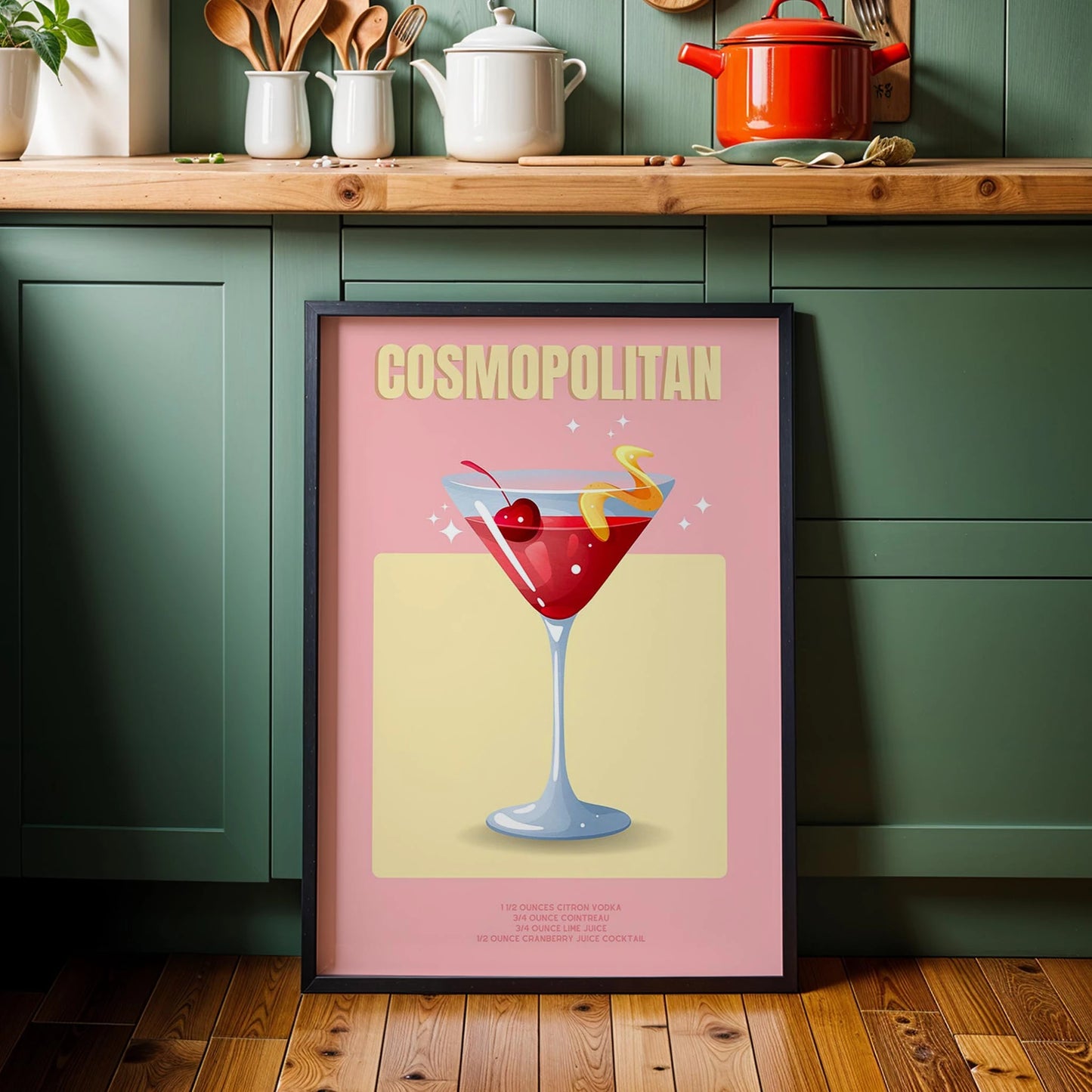 Cosmopolitan Kokteyli Mutfak Duvar Tablosu