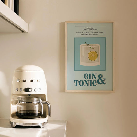 Gin & Tonic Kokteyl Tarifi Mutfak Duvar Tablosu