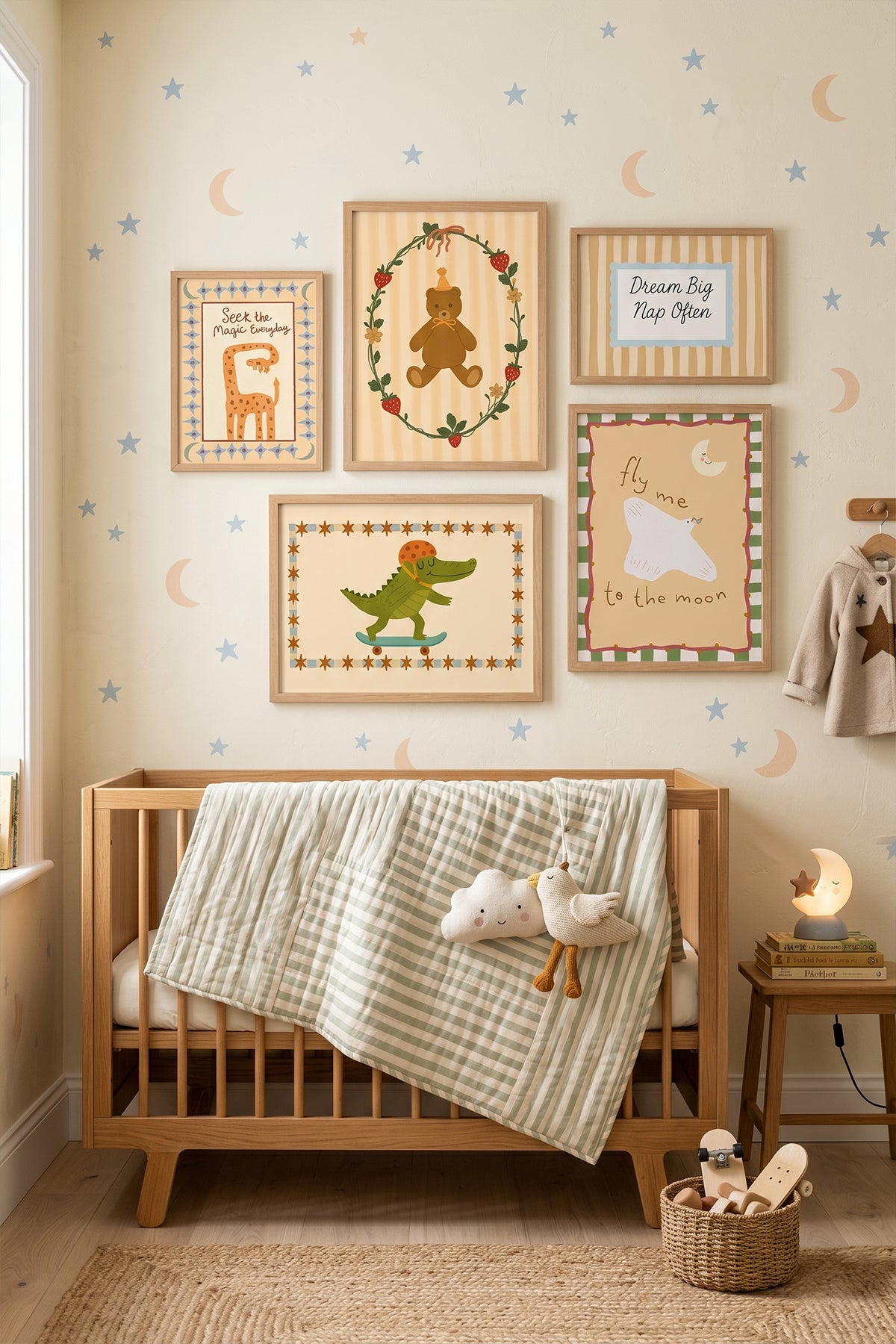 Dream Big Vintage Hayvanlar Bebek Ve Çocuk Odası 5’li Çerçeveli Tablo Seti