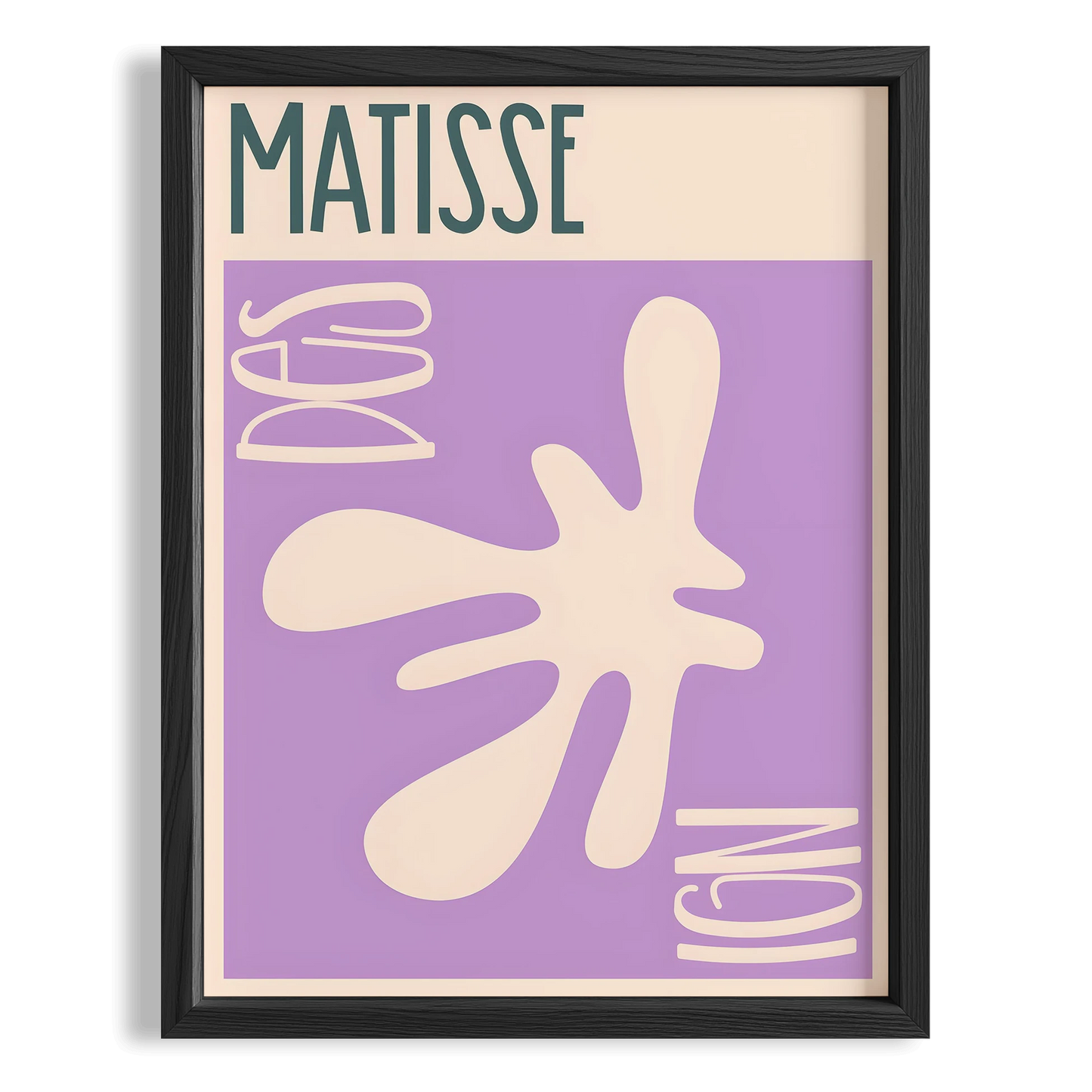 Matisse Kağıt Kesimleri Abstract Serisi Lila Bej Dal I Duvar Tablosu