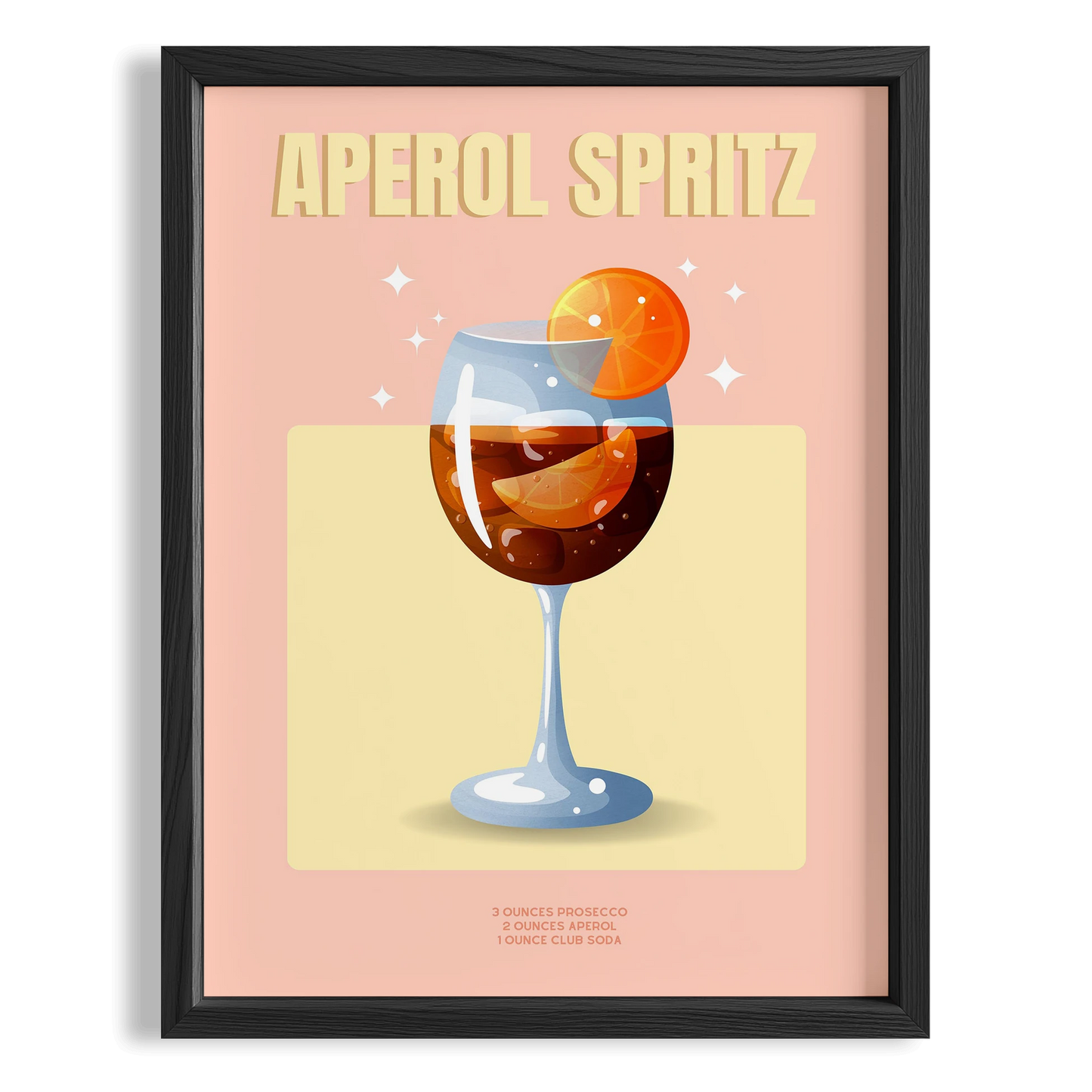 Aperol Spritz Kokteyli İllüstrasyon Mutfak Duvar Tablosu