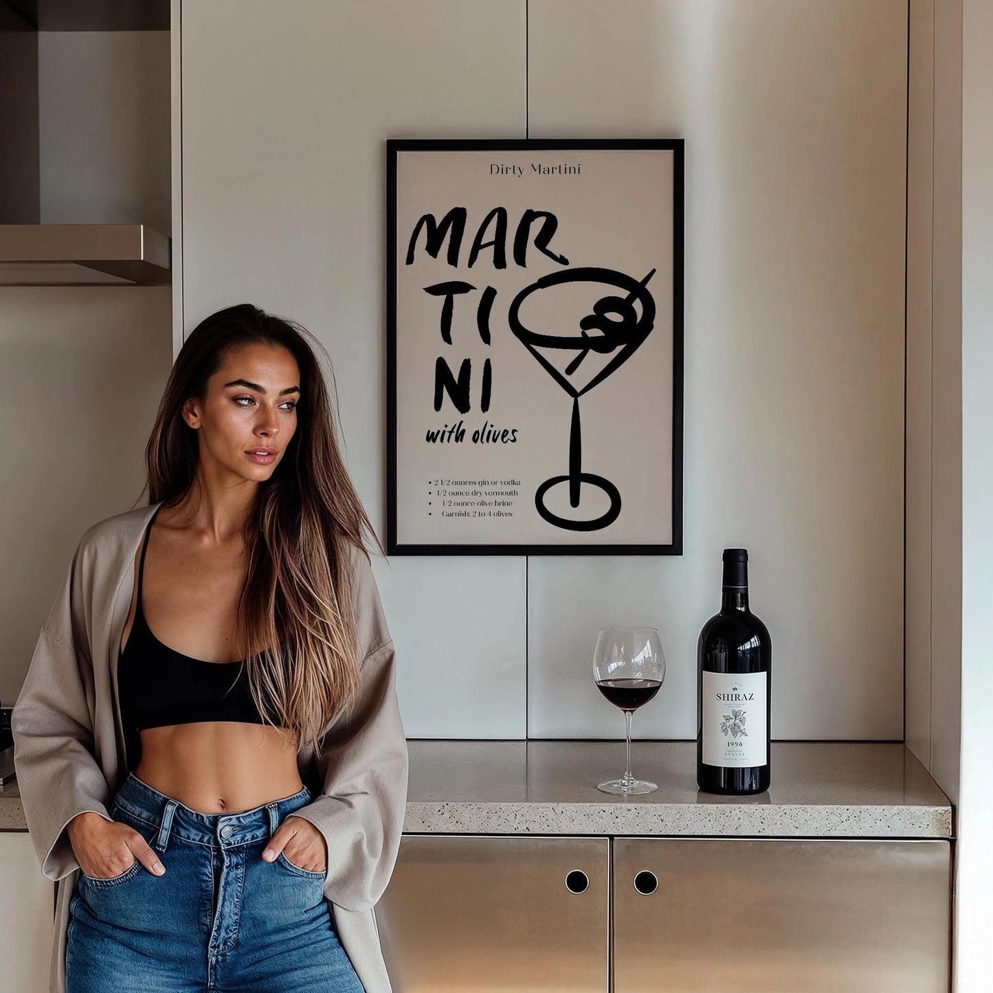 Martini Kokteyller Mutfak Duvar Tablosu II