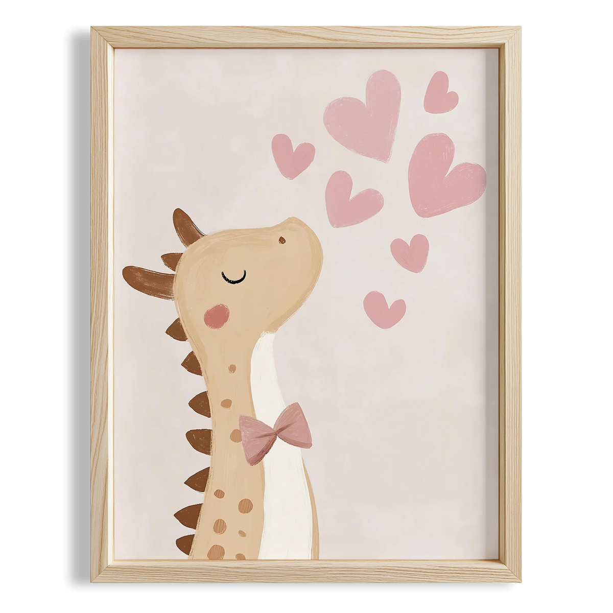 Dinozor Sevgisi Dino Aşk 2 Bohem Kız Çocuk Odası Ahşap Tablo