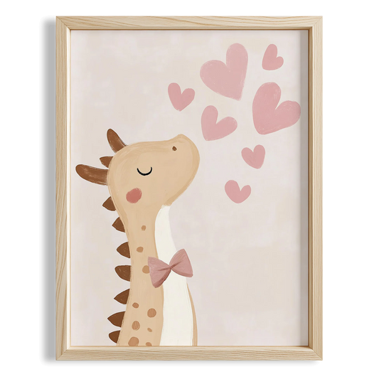 Dinozor Sevgisi Dino Aşk 2 Bohem Kız Çocuk Odası Ahşap Tablo