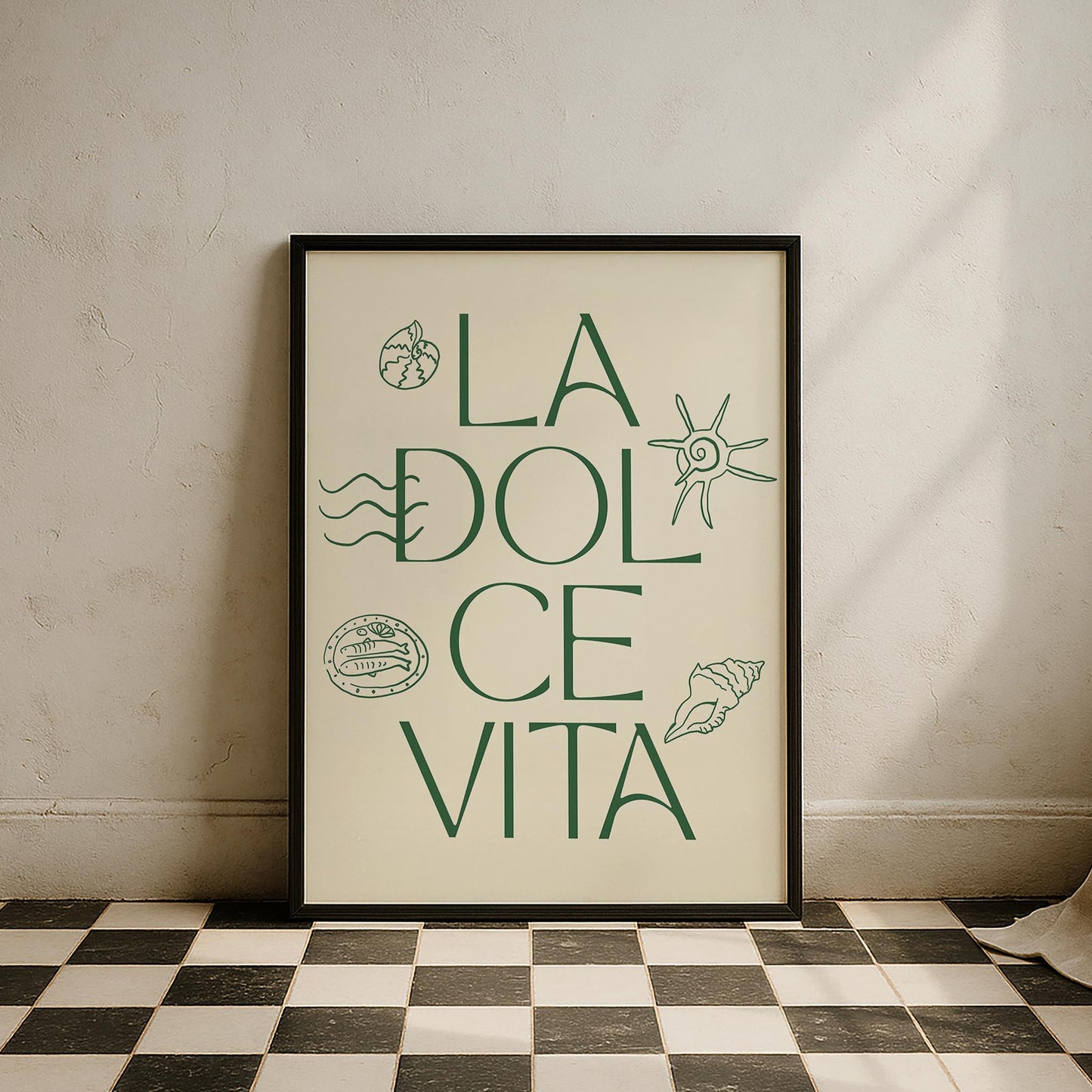 La Dolce Vita İtalyanca Tipografi Mutfak Duvar Tablosu III