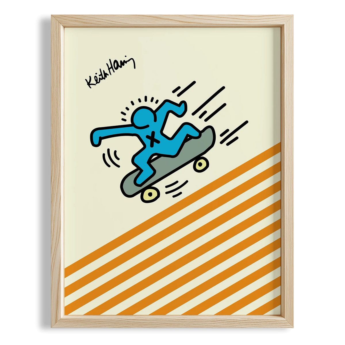 Kaykaycı - Keith Haring Ahşap Duvar Tablosu