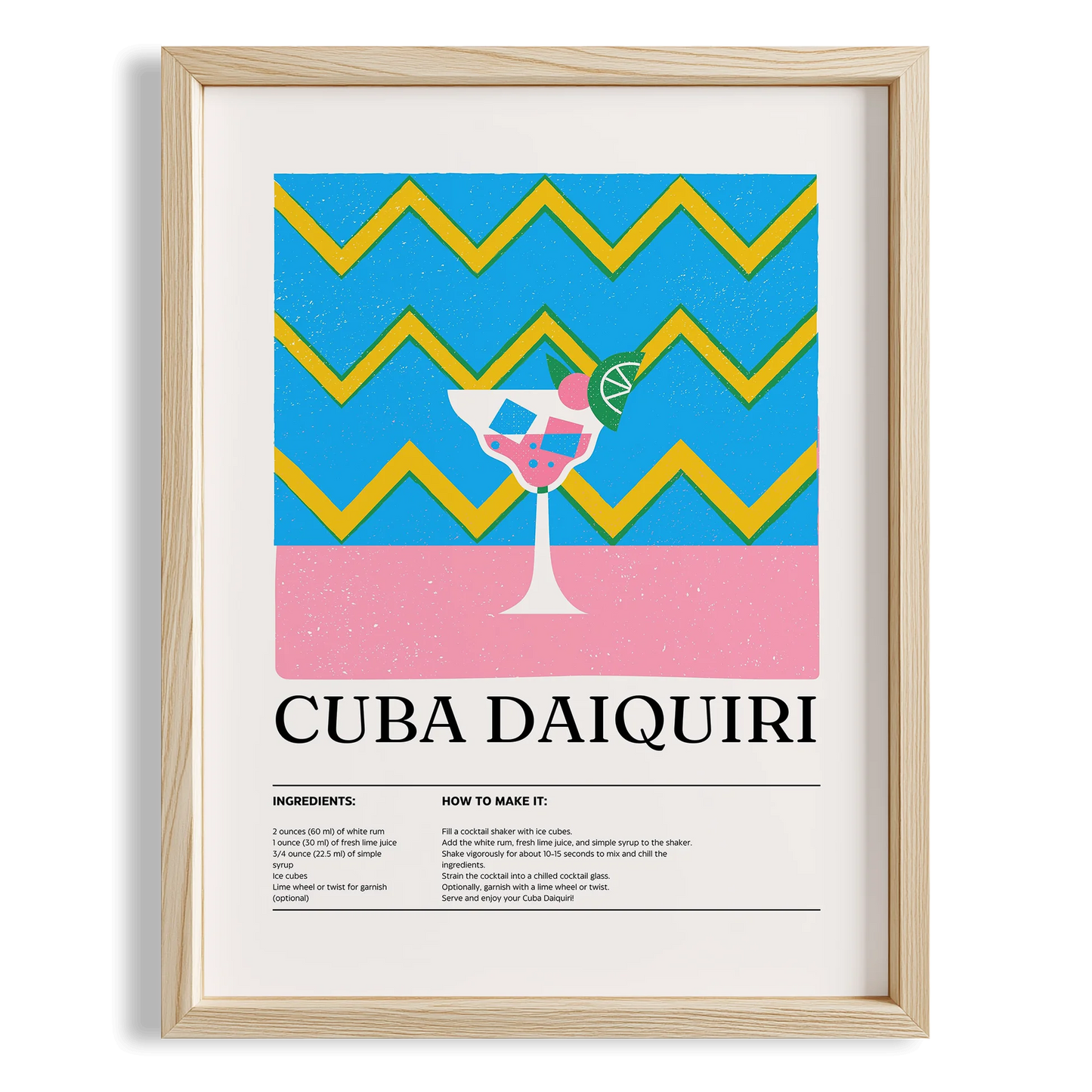 Cuba Daiquiri Kokteyl Tarifi Mutfak Duvar Tablosu