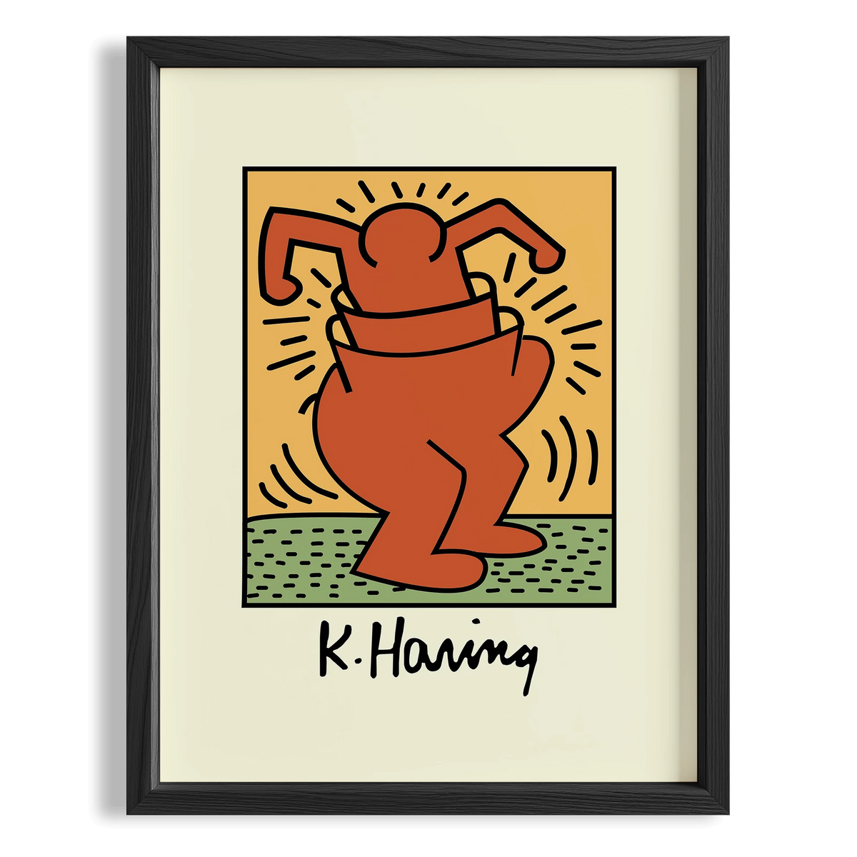 Dans Eden Adam - Keith Haring Ahşap Duvar Tablosu