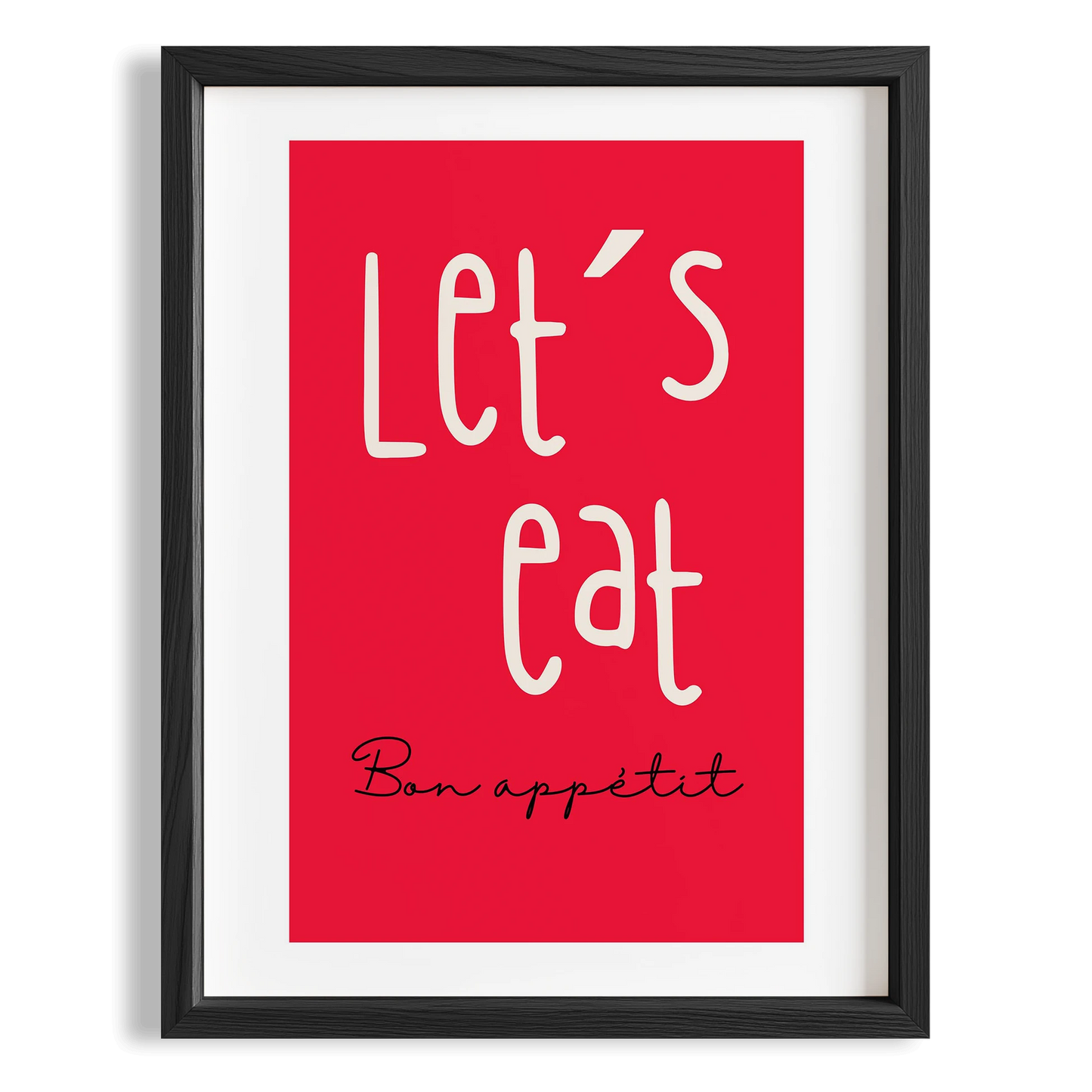 Let's Eat Bon Appétit Tipografi Mutfak Duvar Tablosu II